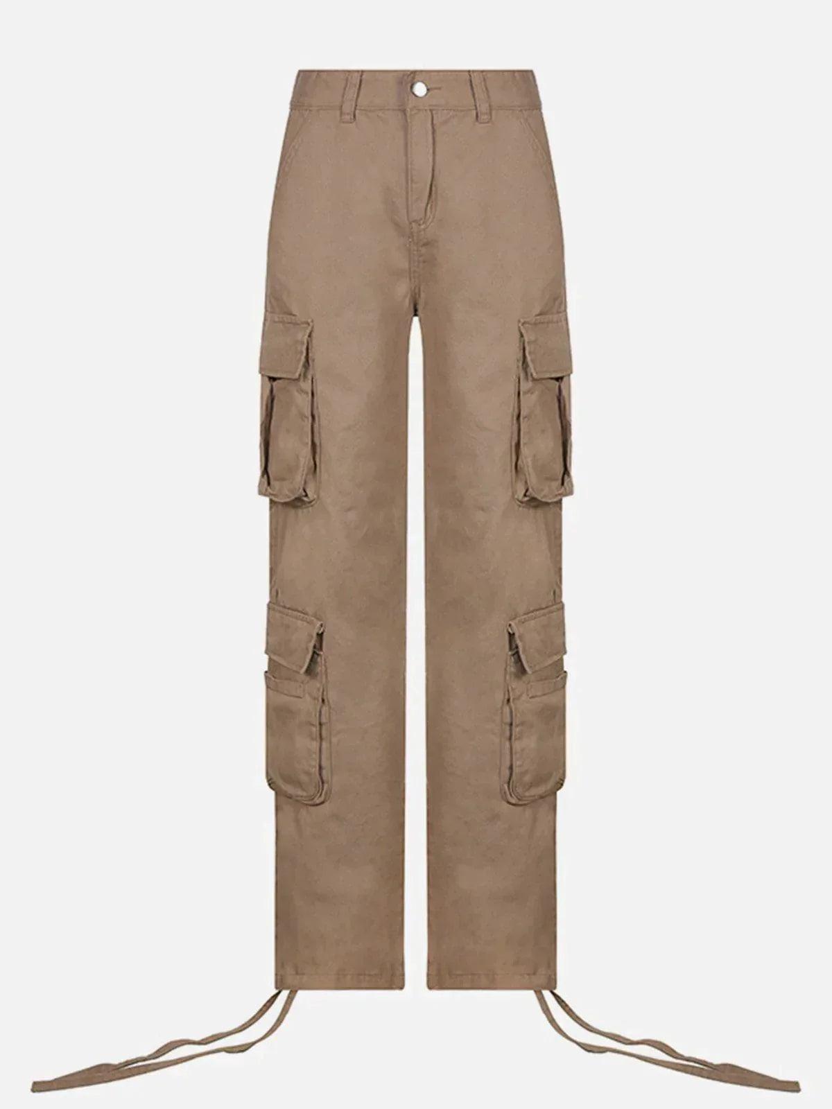 Concert Outfit Long Ribbon Low Waist Cargo Pants
