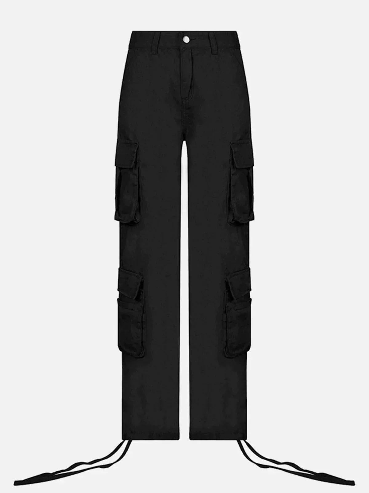 Concert Outfit Long Ribbon Low Waist Cargo Pants