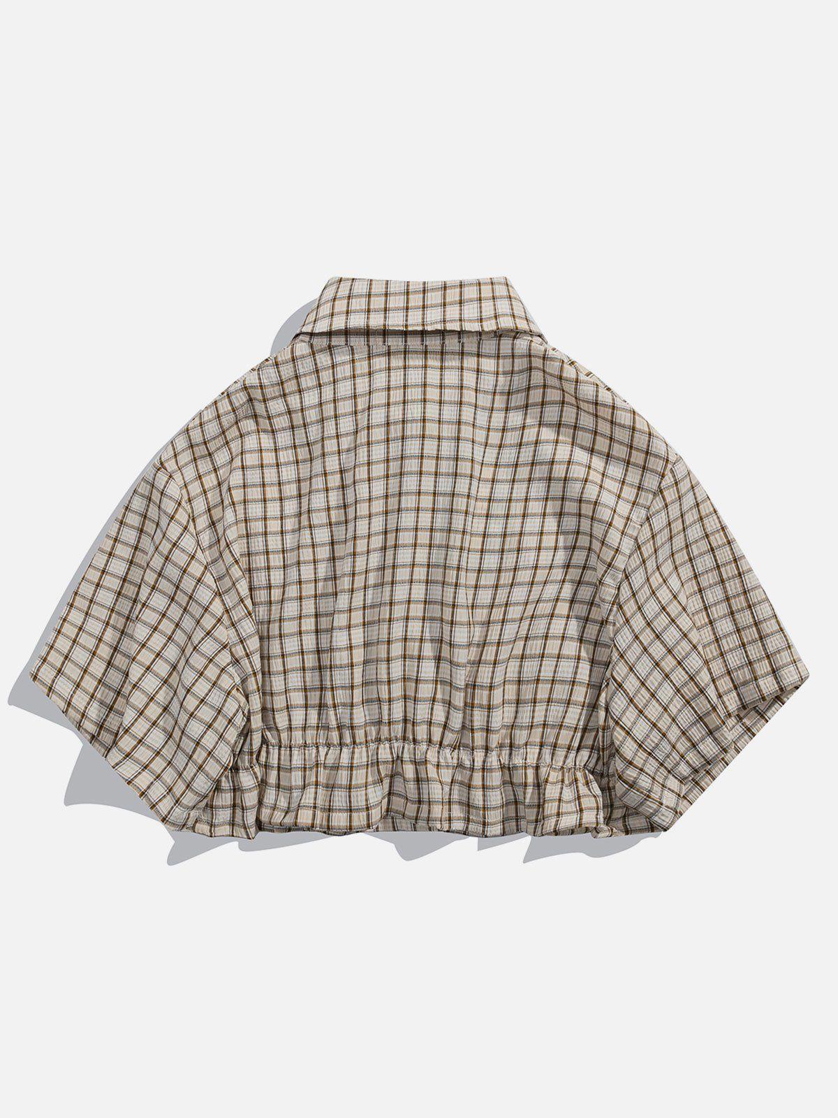 Concert Outfit Love Embroidered Plaid Tee