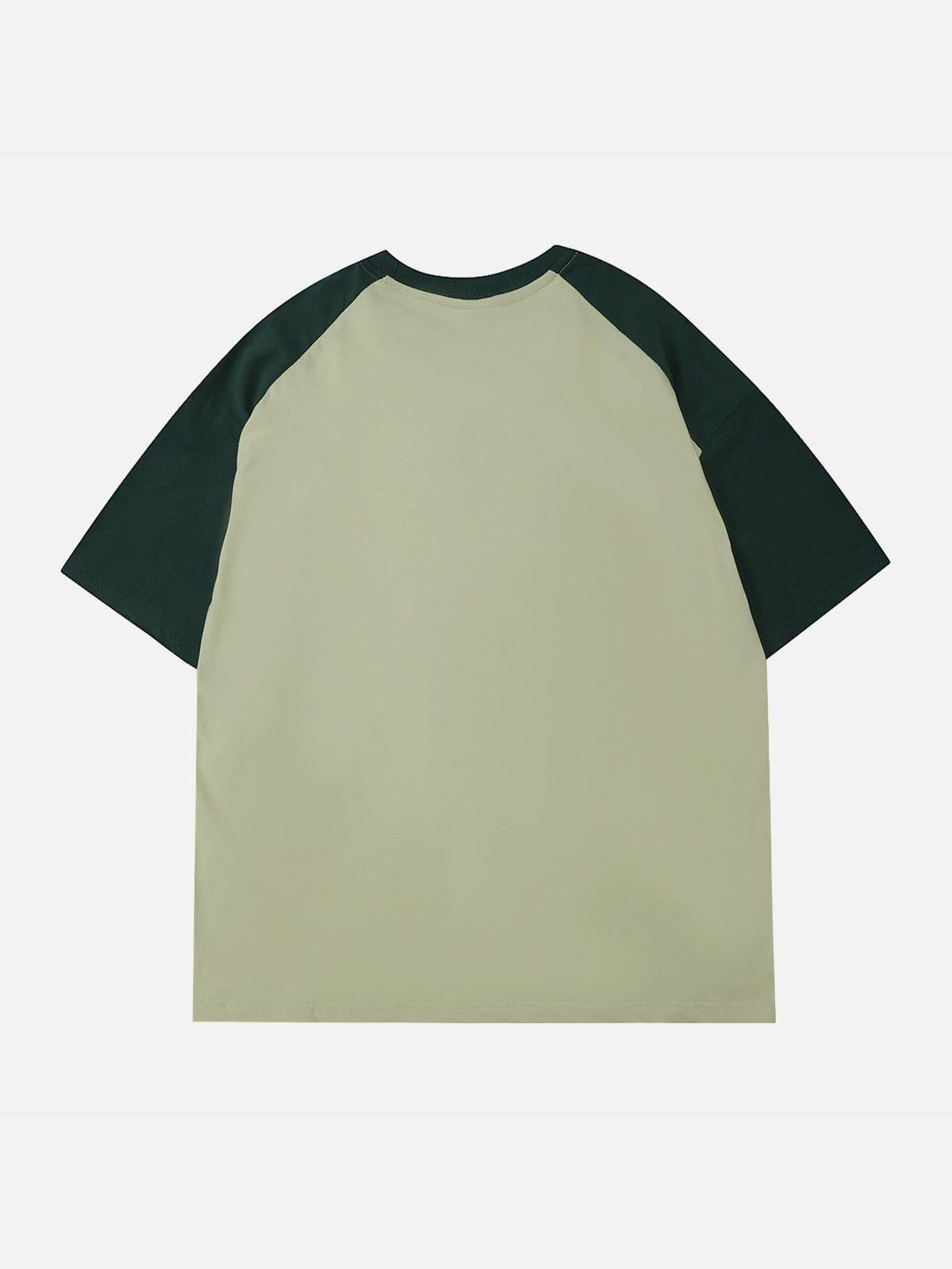Concert Outfit Love Heart Print Patchwork Tee