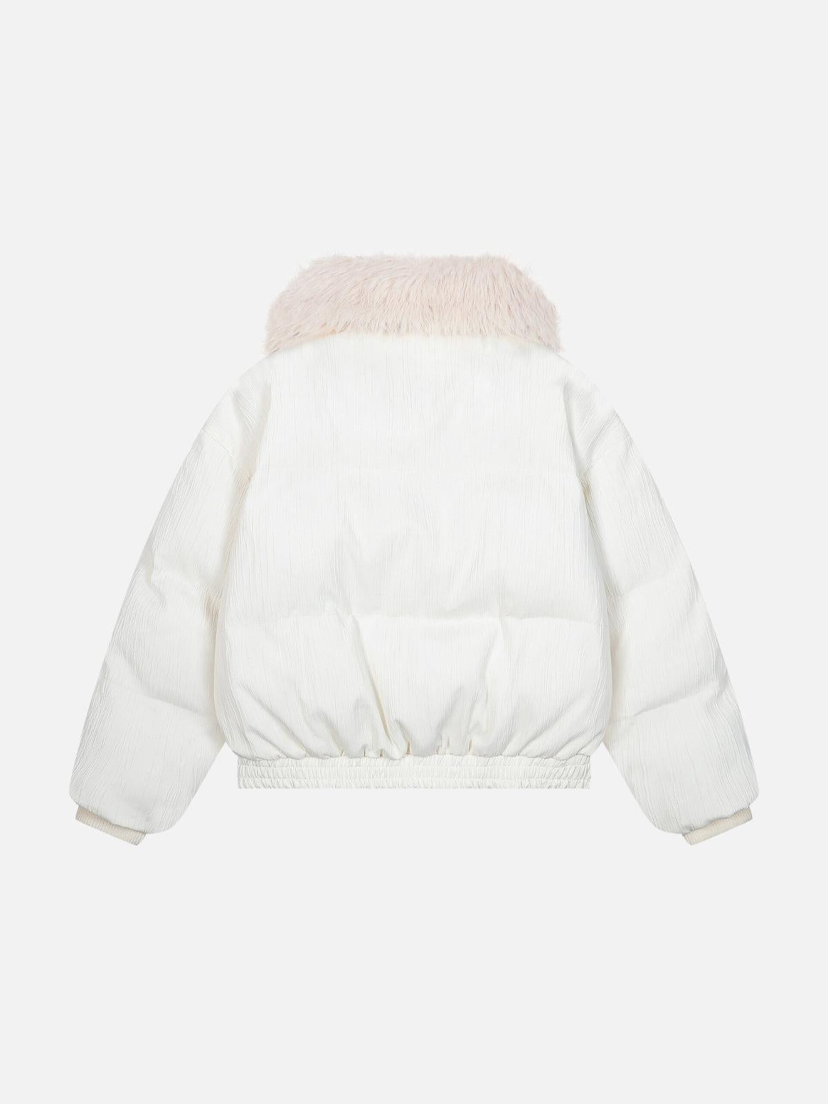 Concert Outfit Luxe Collar Puffer Coat
