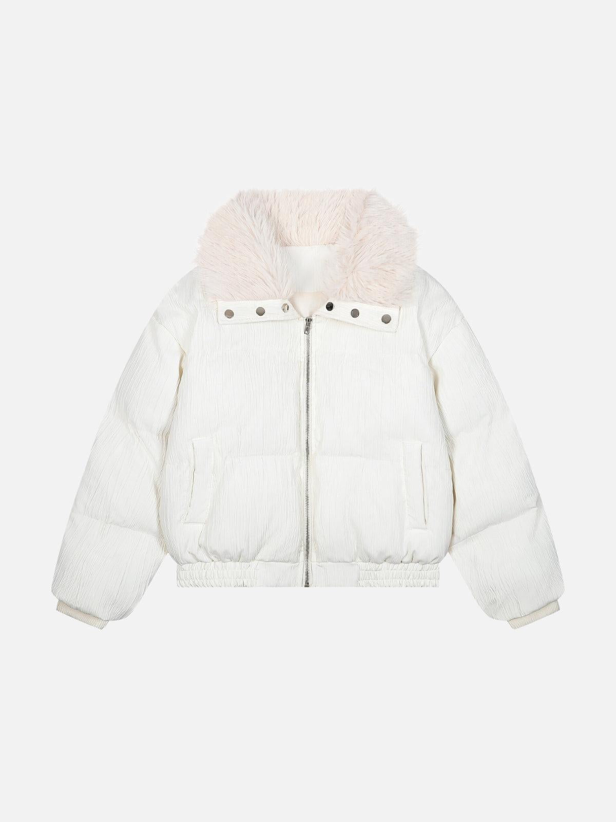 Concert Outfit Luxe Collar Puffer Coat