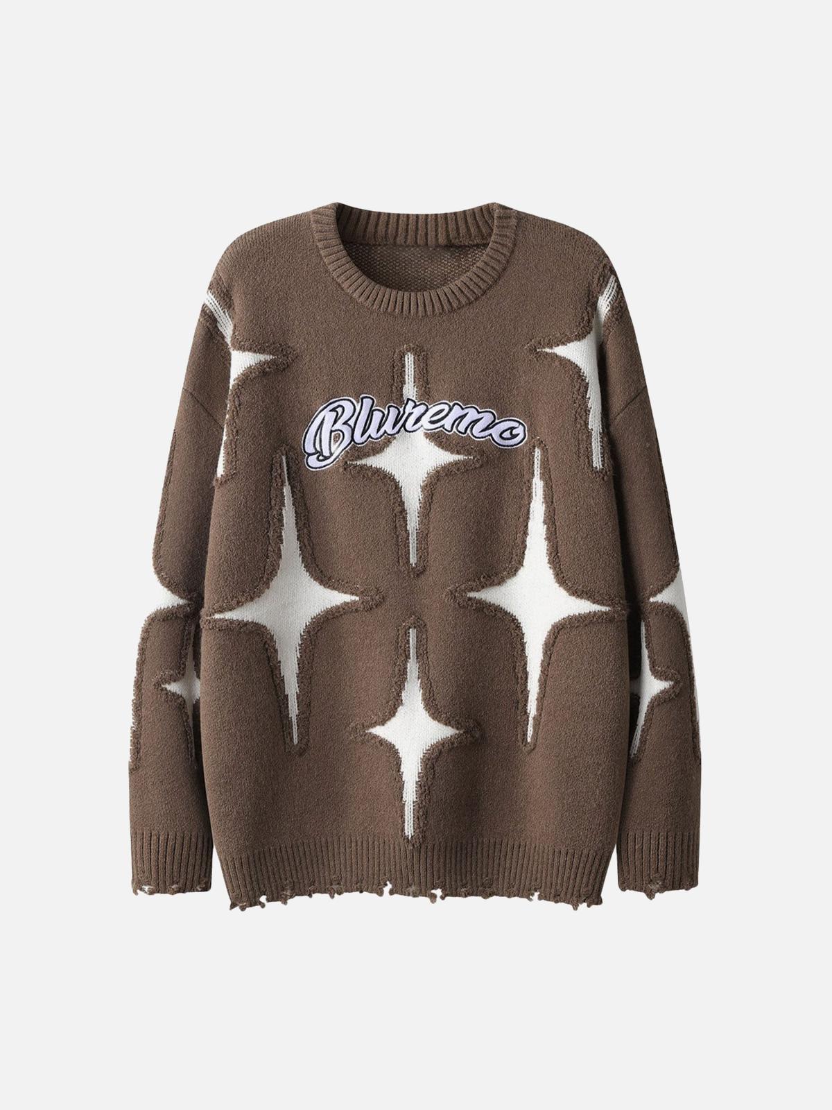 Concert Outfit Maillard Star Tassel Ripped Sweater
