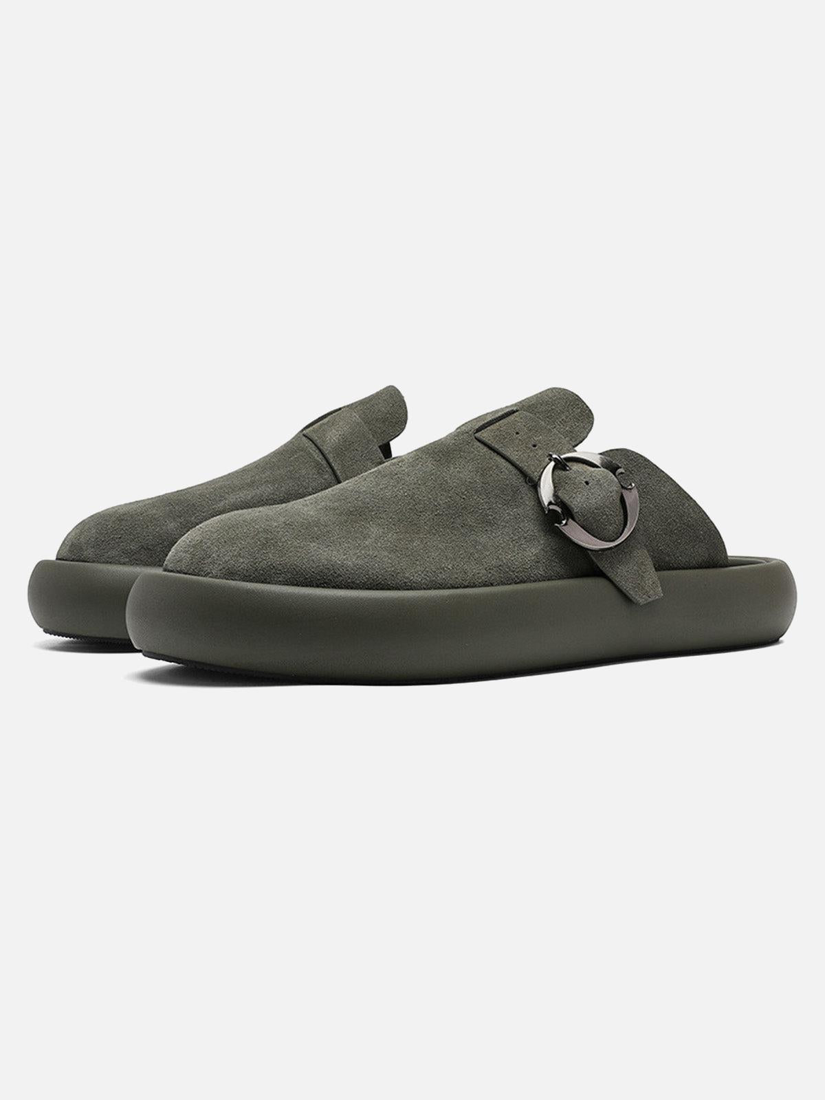 Concert Outfit Matte Suede Handmade Closed Toe Half-Slip Birkenstock Shoes