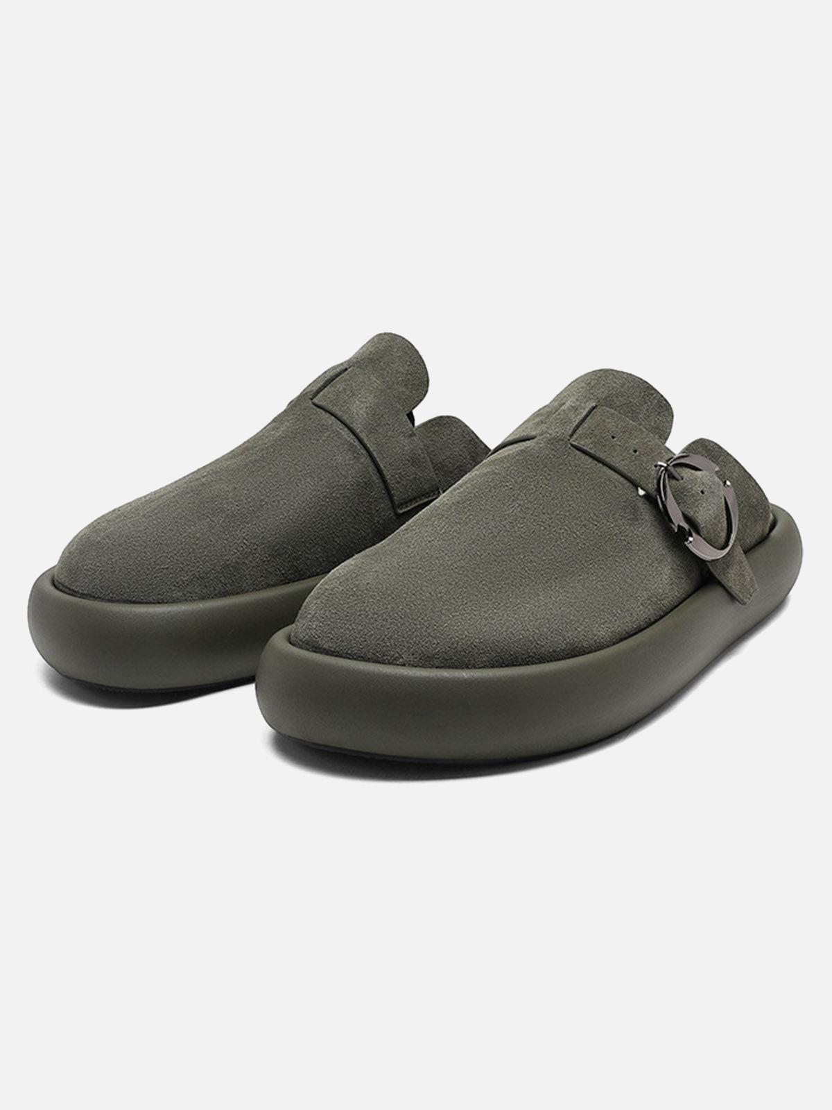 Concert Outfit Matte Suede Handmade Closed Toe Half-Slip Birkenstock Shoes