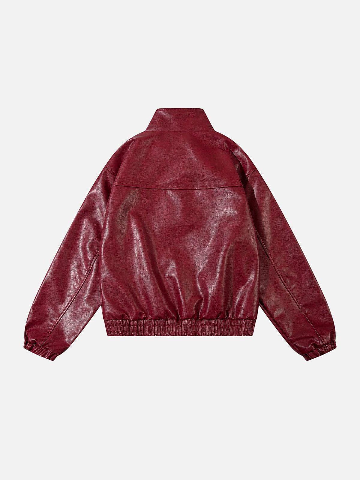 Concert Outfit Metal Buckle Faux Leather Jacket