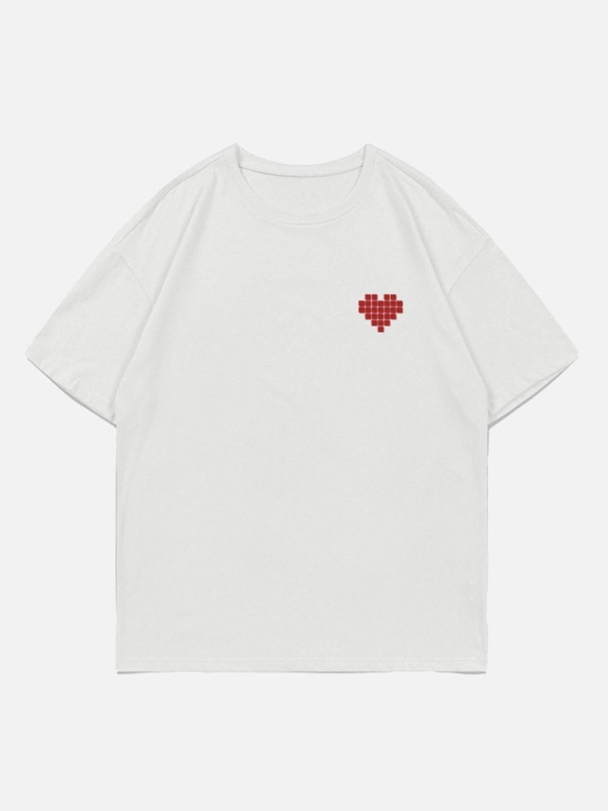 Concert Outfit Mosaic Heart Print Tee