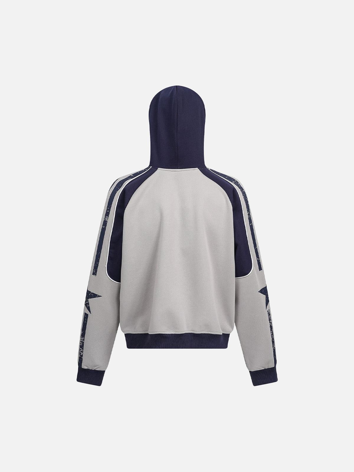 Concert Outfit Motorcycle Style Printed Hooded Sweatshirt