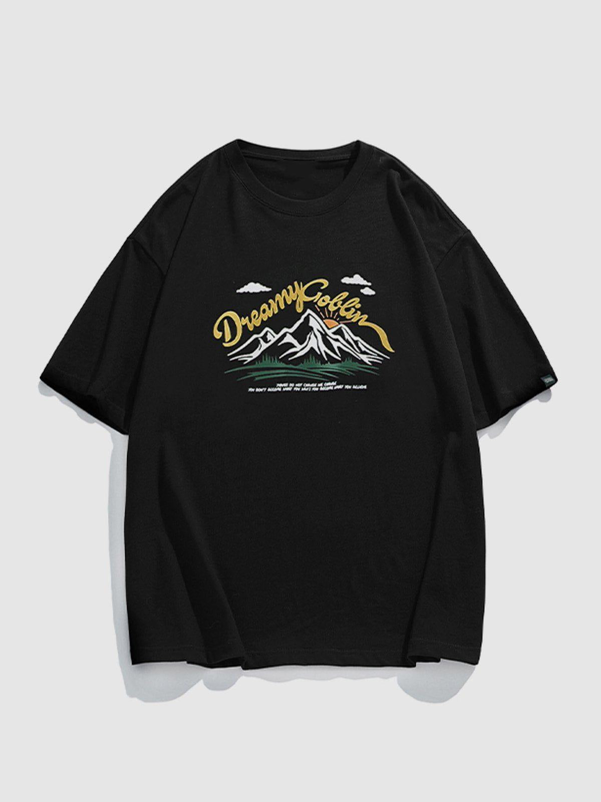 Concert Outfit Mountain Print Tee