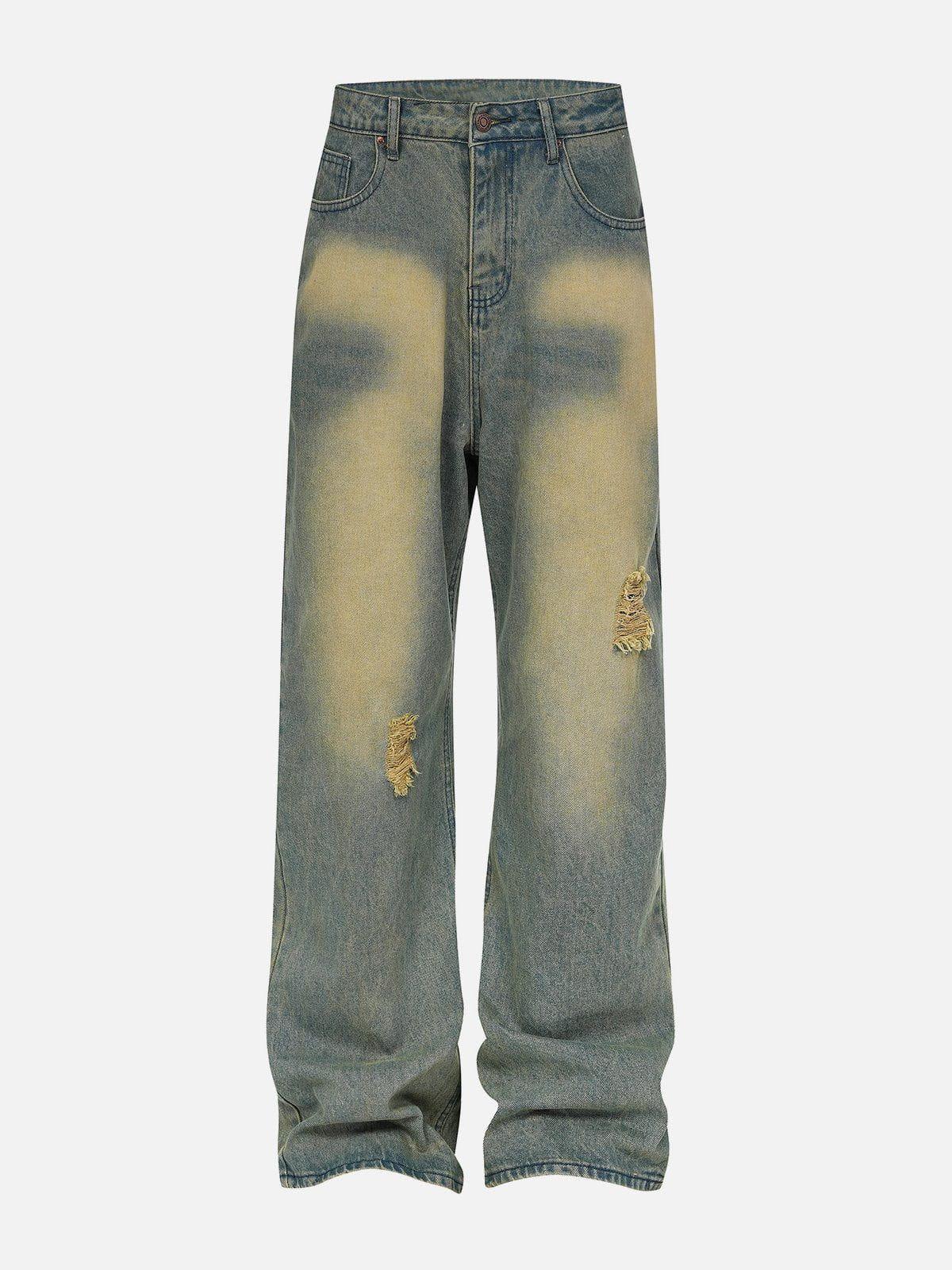 Concert Outfit Mud Dyeing Loose Jeans