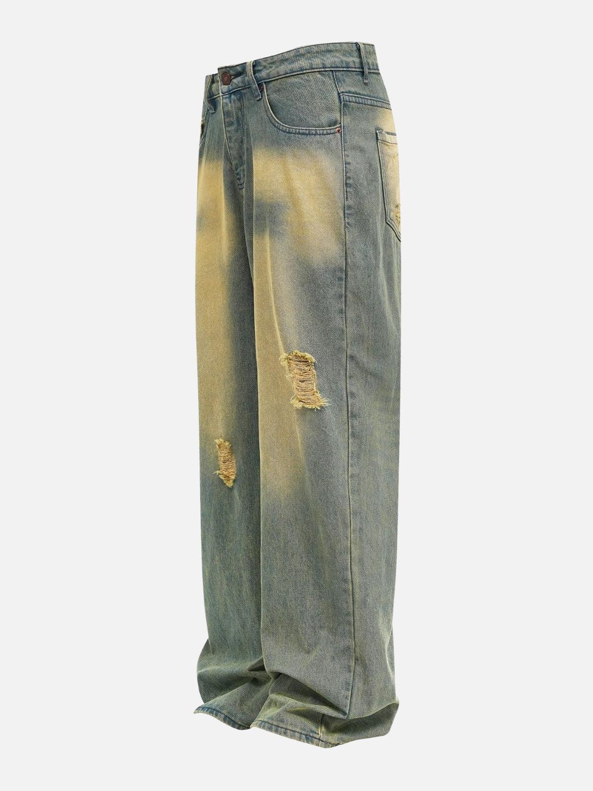 Concert Outfit Mud Dyeing Loose Jeans