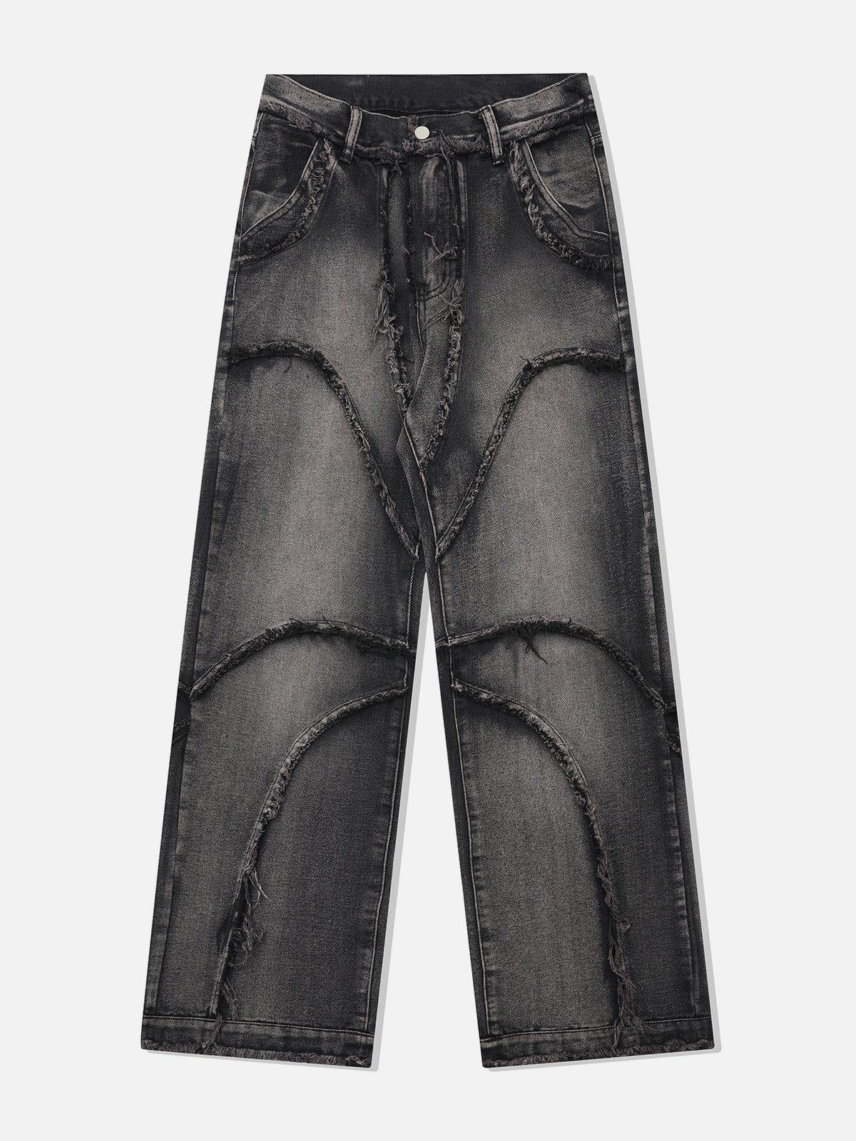 Concert Outfit Multi Fringe Washed Jeans