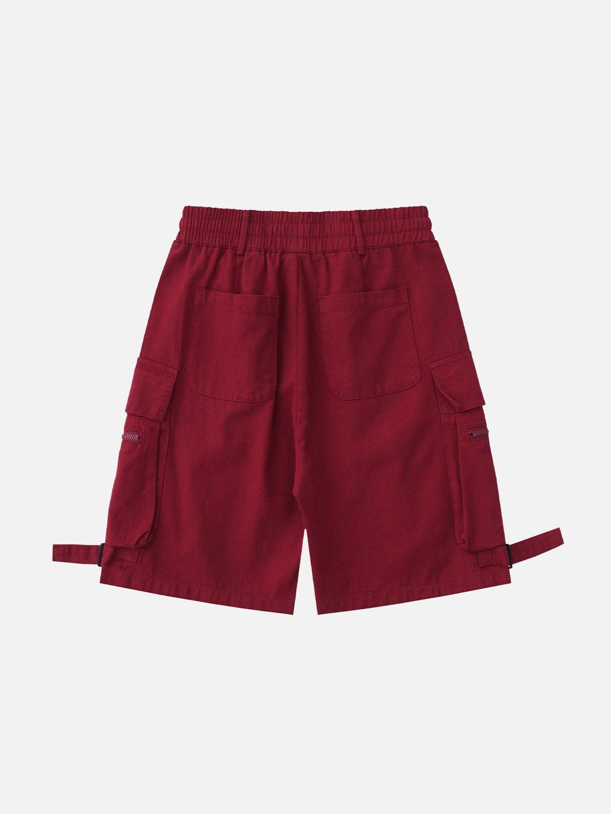 Concert Outfit Multi-Pocket Cargo Solid Drawstring Shorts