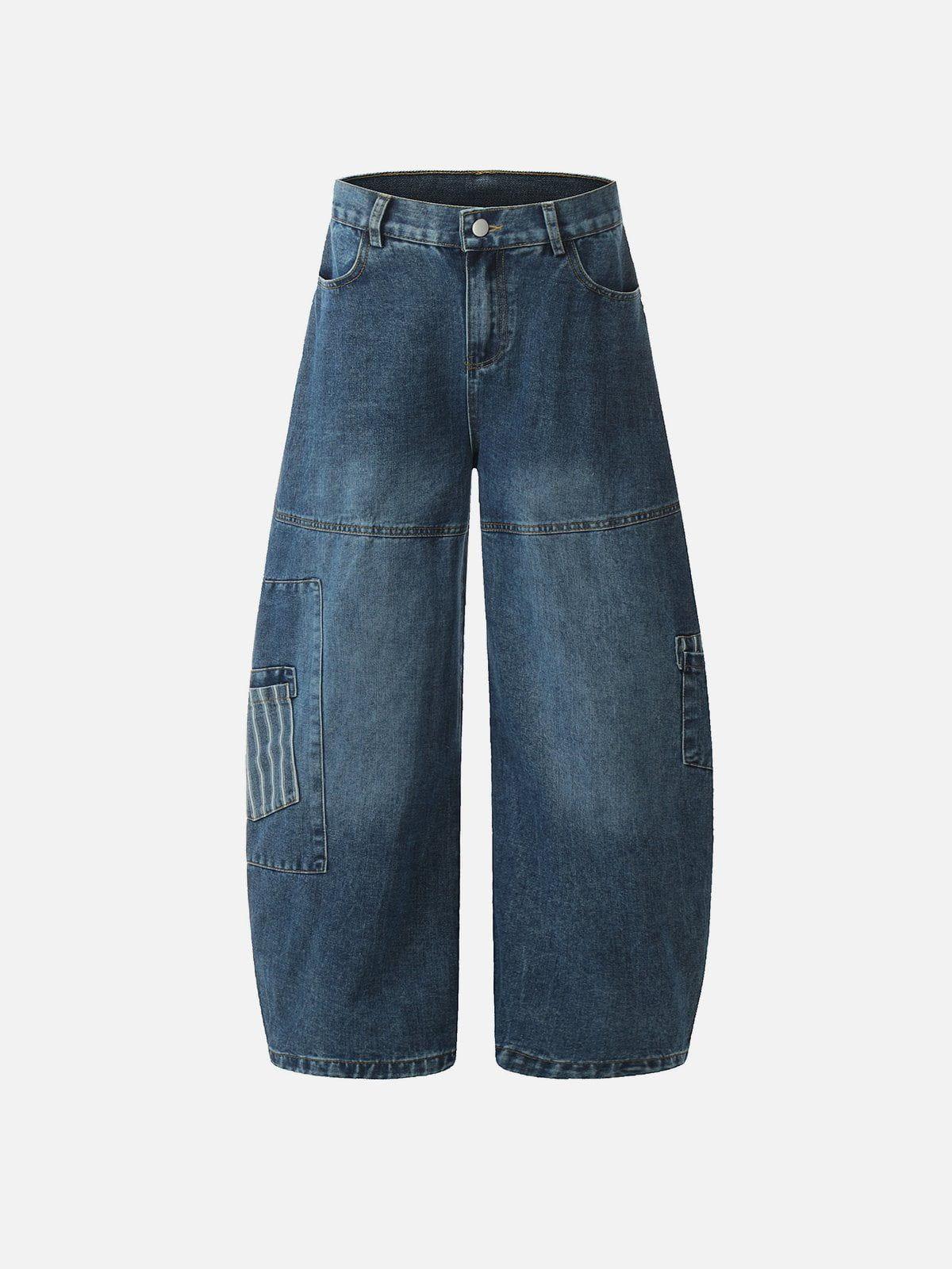 Concert Outfit Multi Pocket Loose Barrel Jeans