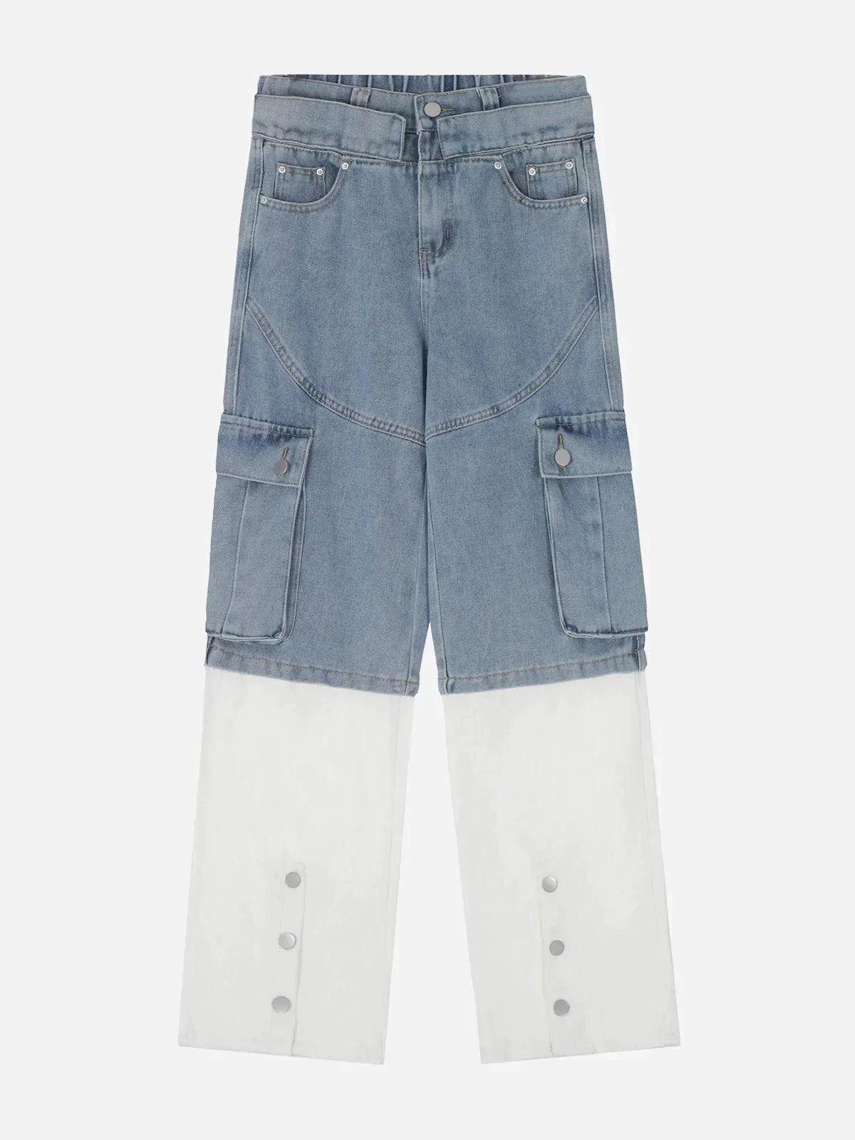 Concert Outfit Multi-Pocket Patchwork Jeans