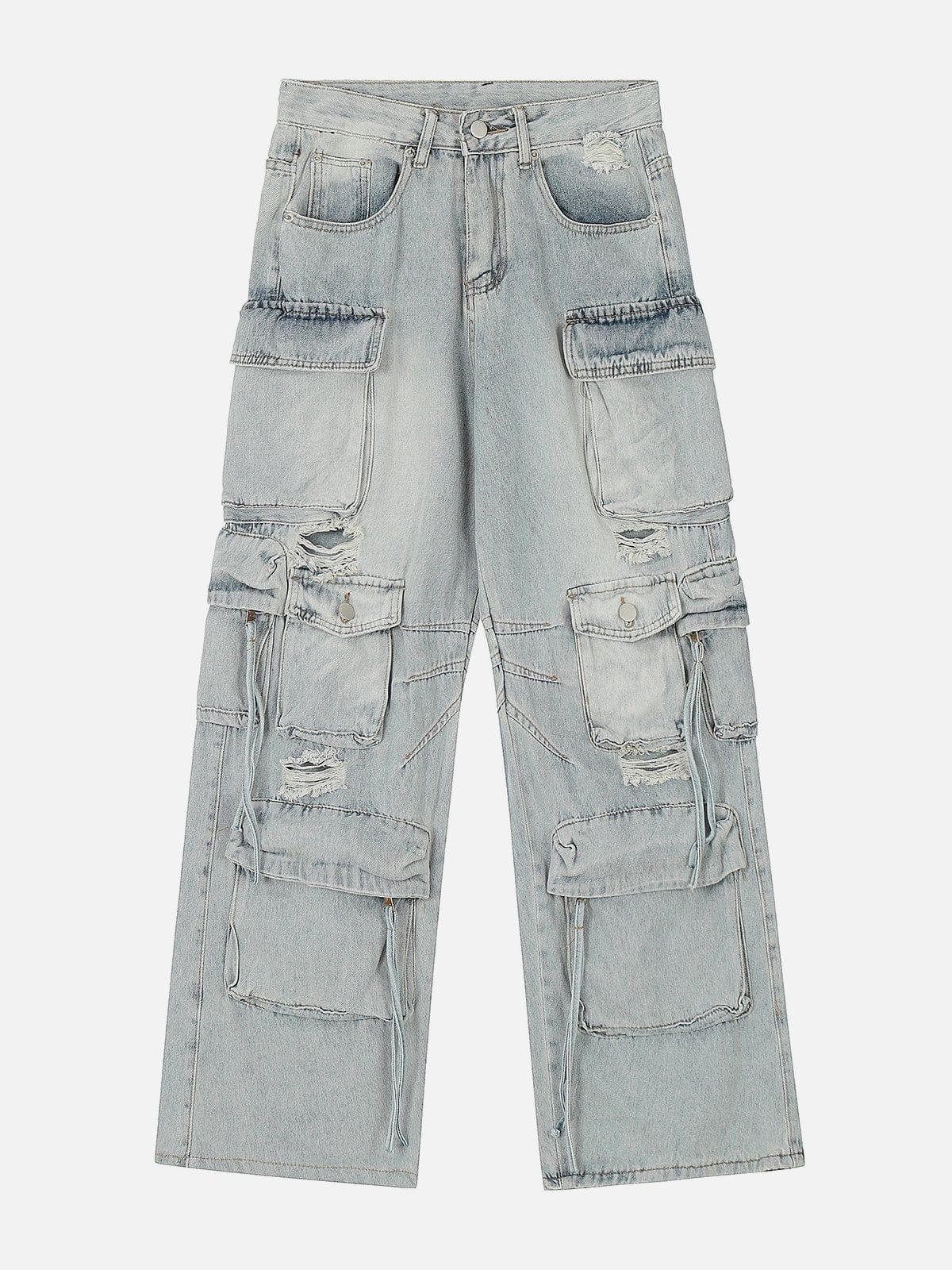 Concert Outfit Multiple Pockets Washable Jeans
