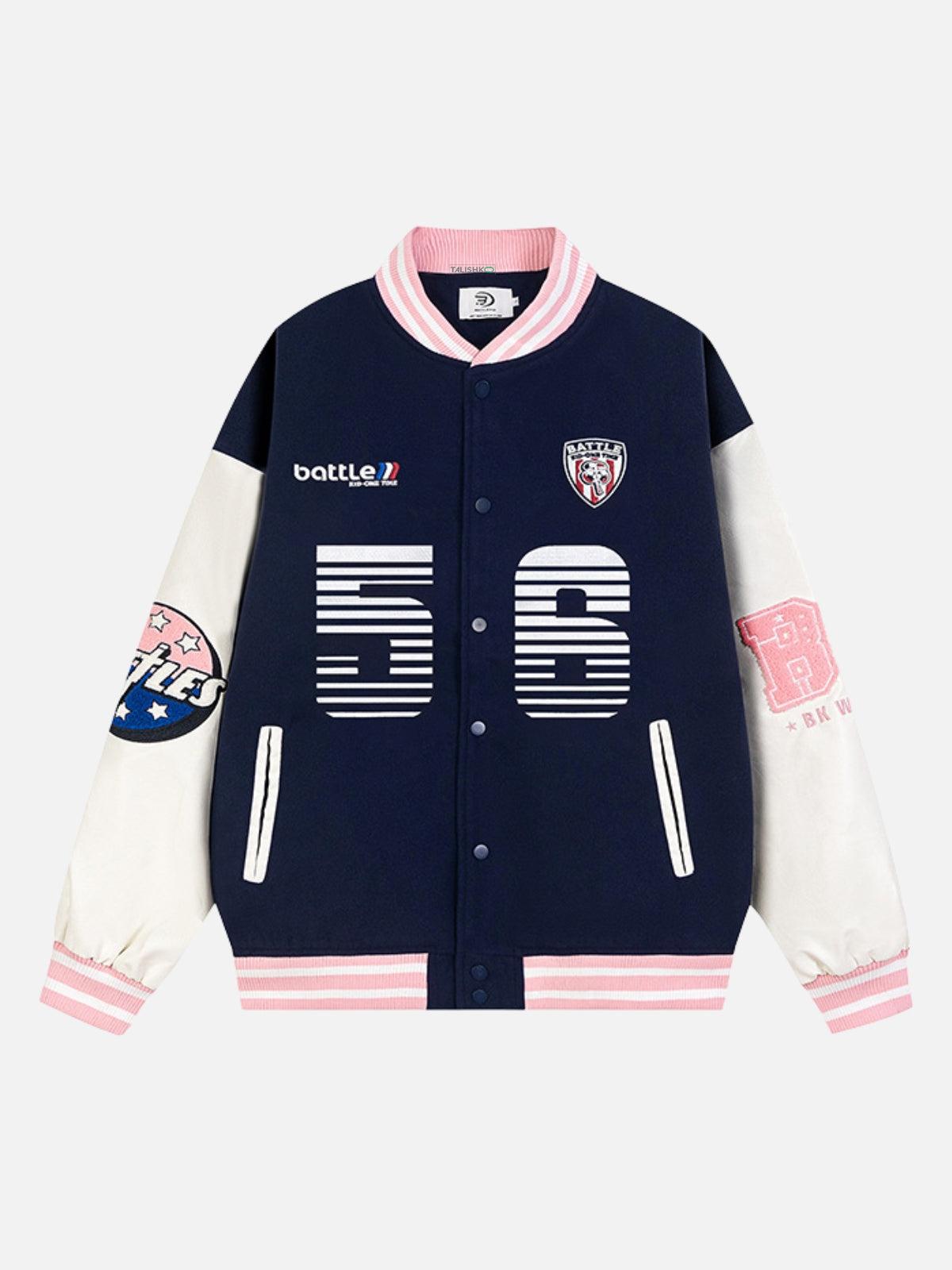 Concert Outfit Number 56 Embroidered PU Baseball Jacket