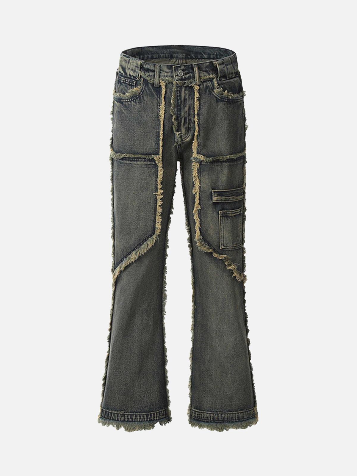 Concert Outfit Old Raw Hem Straight Leg Micro Flare Jeans