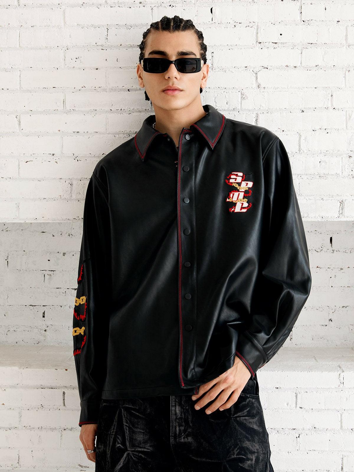 Concert Outfit Original Embroidered Leather Shirt