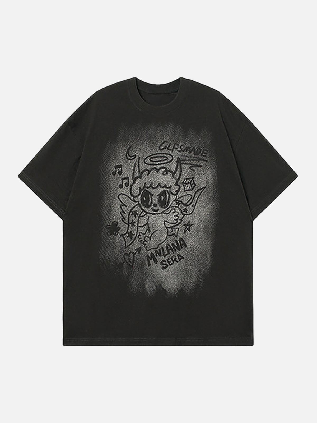 Concert Outfit Oversized Angel Graphic T-Shirt
