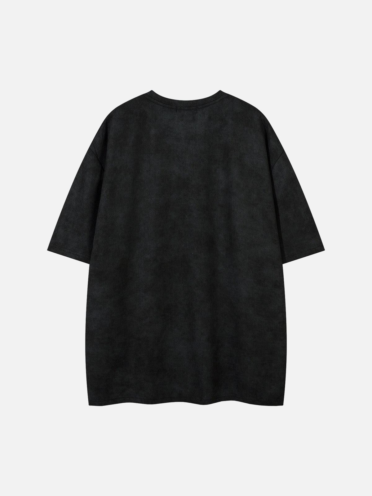 Concert Outfit Oversized Graphic Suede Print T-Shirt