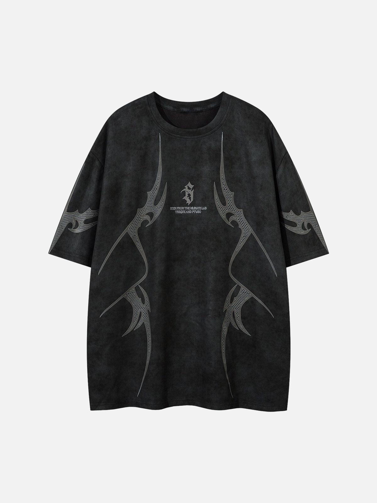Concert Outfit Oversized Graphic Suede Print T-Shirt