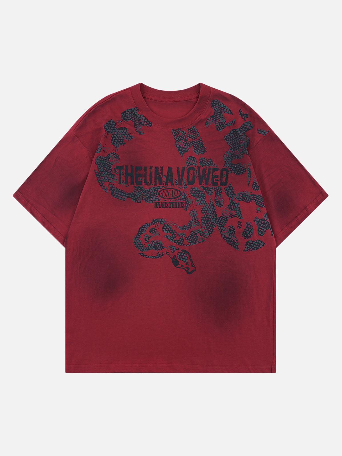 Concert Outfit Oversized Snake Graphic T-Shirt