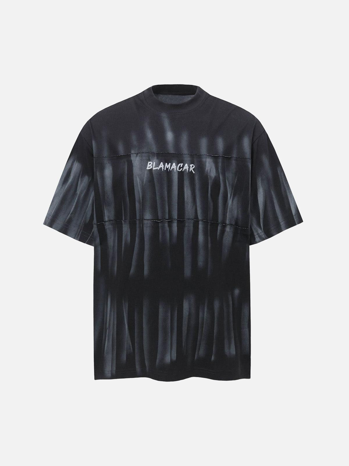 Concert Outfit Oversized Tie-Dye Embroidered Letter T-Shirt