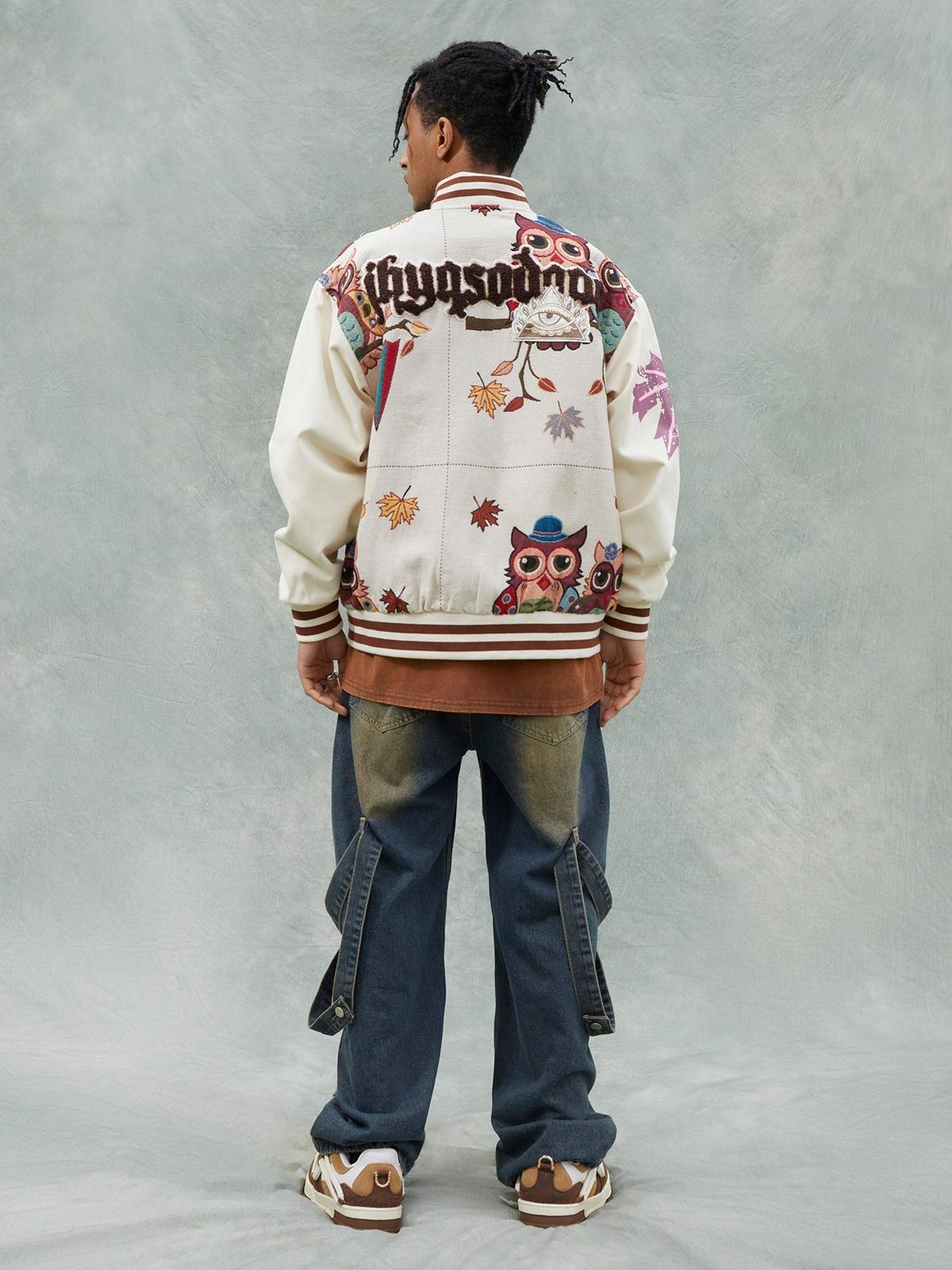 Concert Outfit Owl Patch Embroidered Baseball Jersey