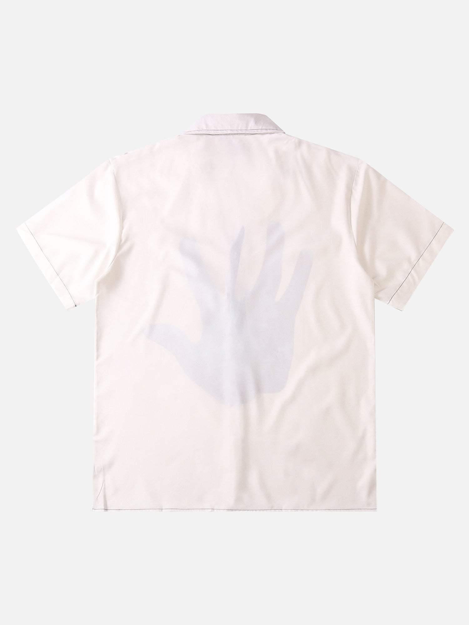 Concert Outfit Palm Digital Print Loose Lapel Short Sleeve Shirt