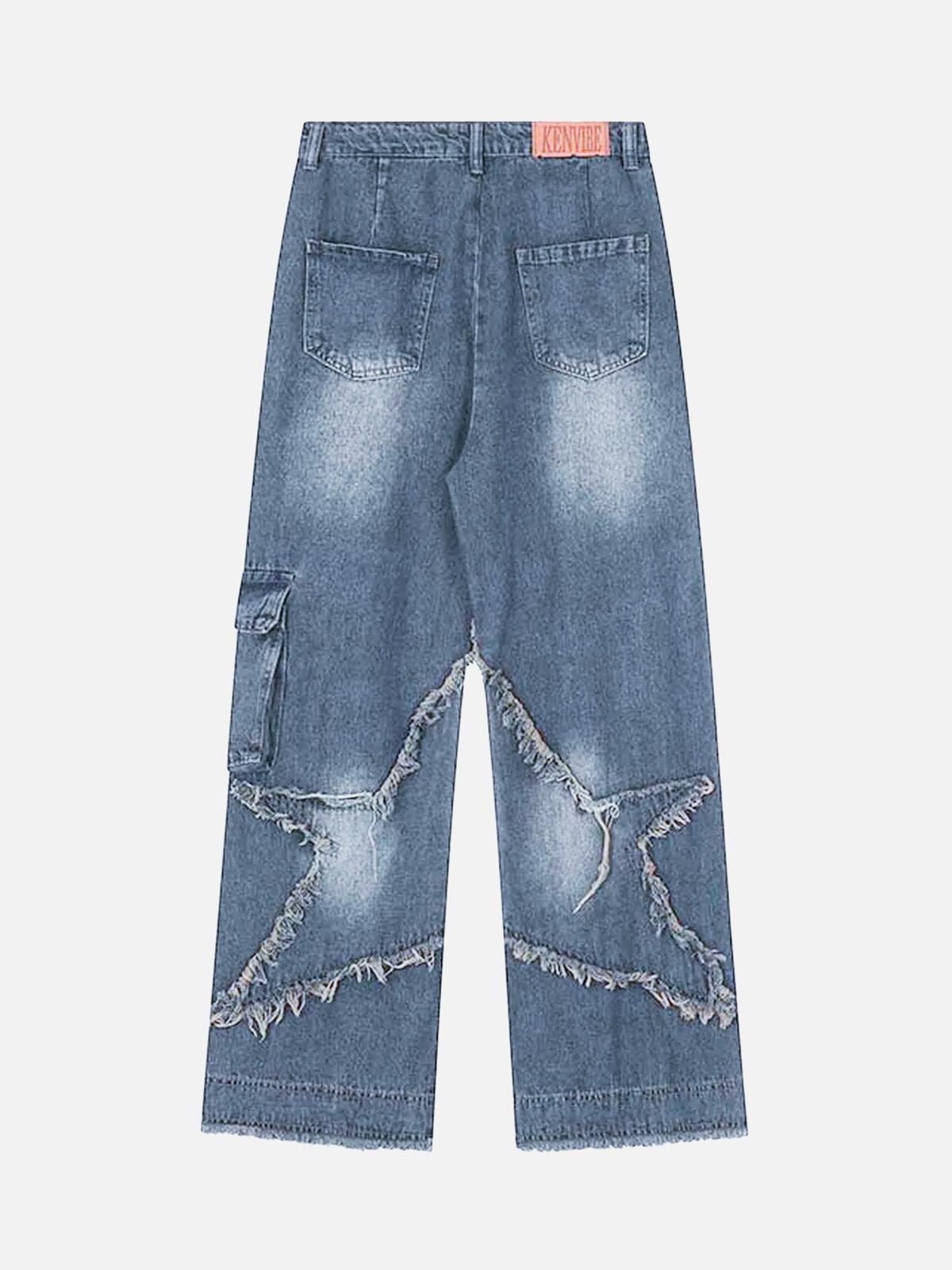 Concert Outfit Patch Embroidered Straight-Leg Jeans