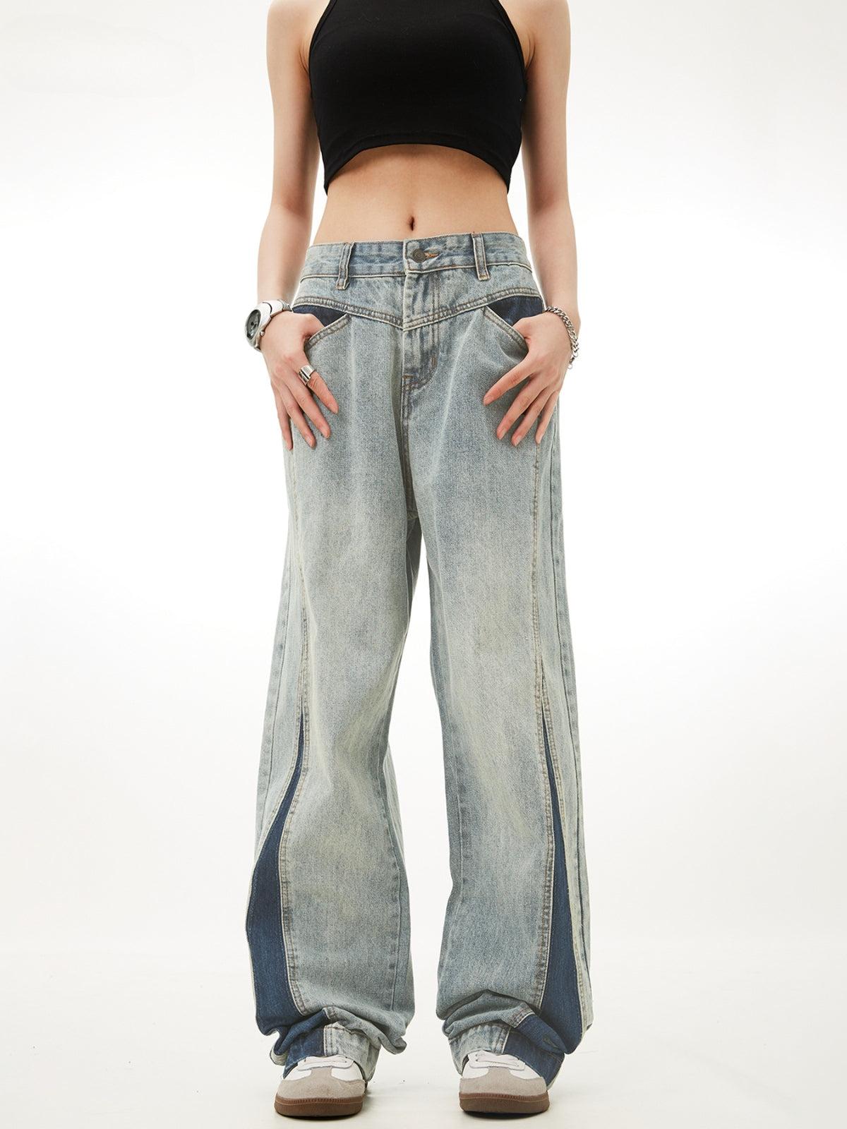Concert Outfit Patchwork Color Blocking Jeans