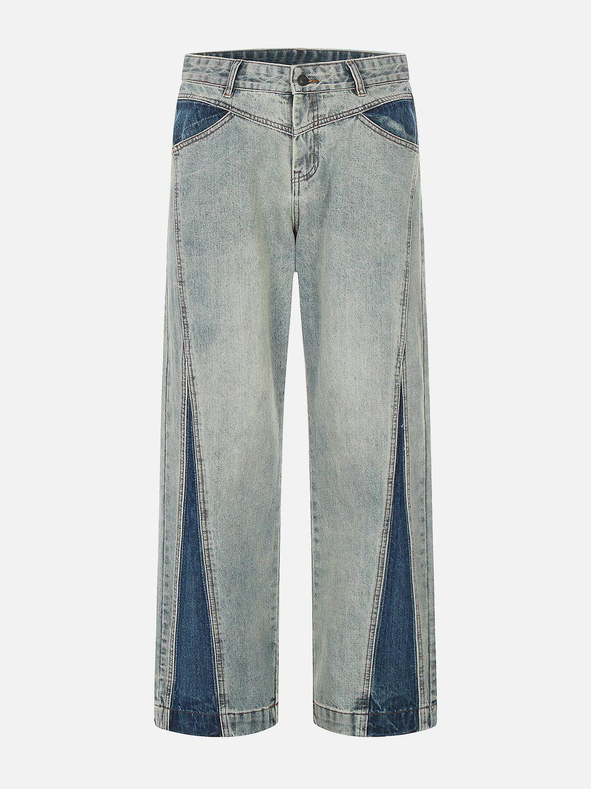 Concert Outfit Patchwork Color Blocking Jeans