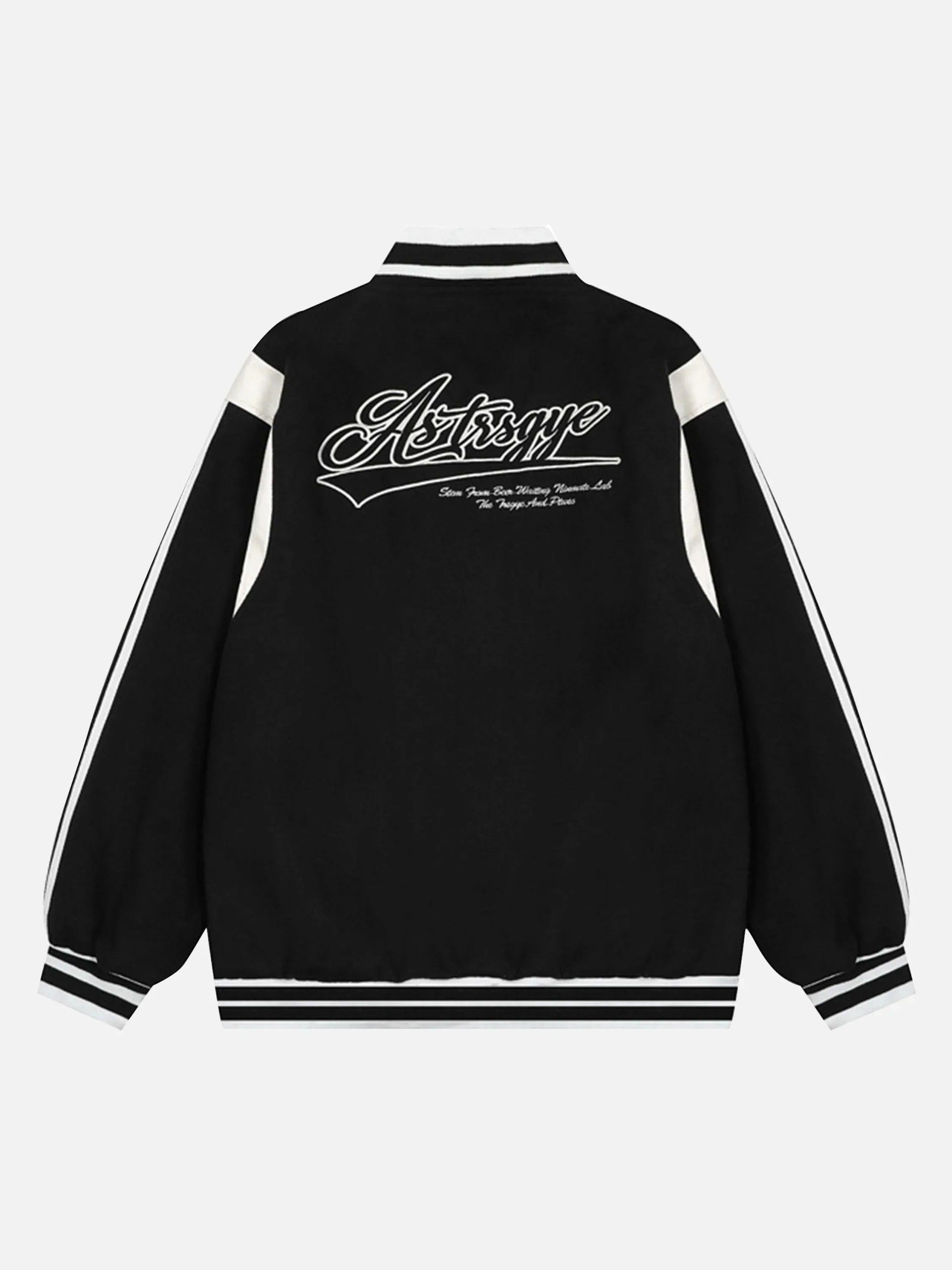 Concert Outfit Patchwork Contrast Embroidered Baseball Jacket