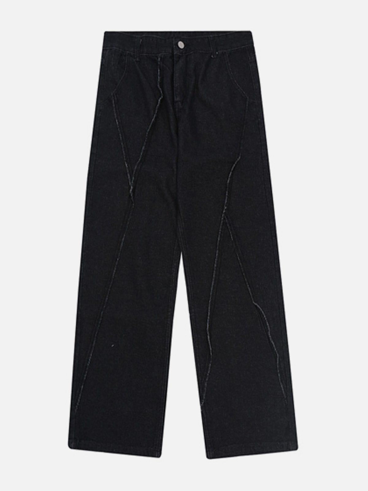 Concert Outfit Patchwork Folds Loose Jeans