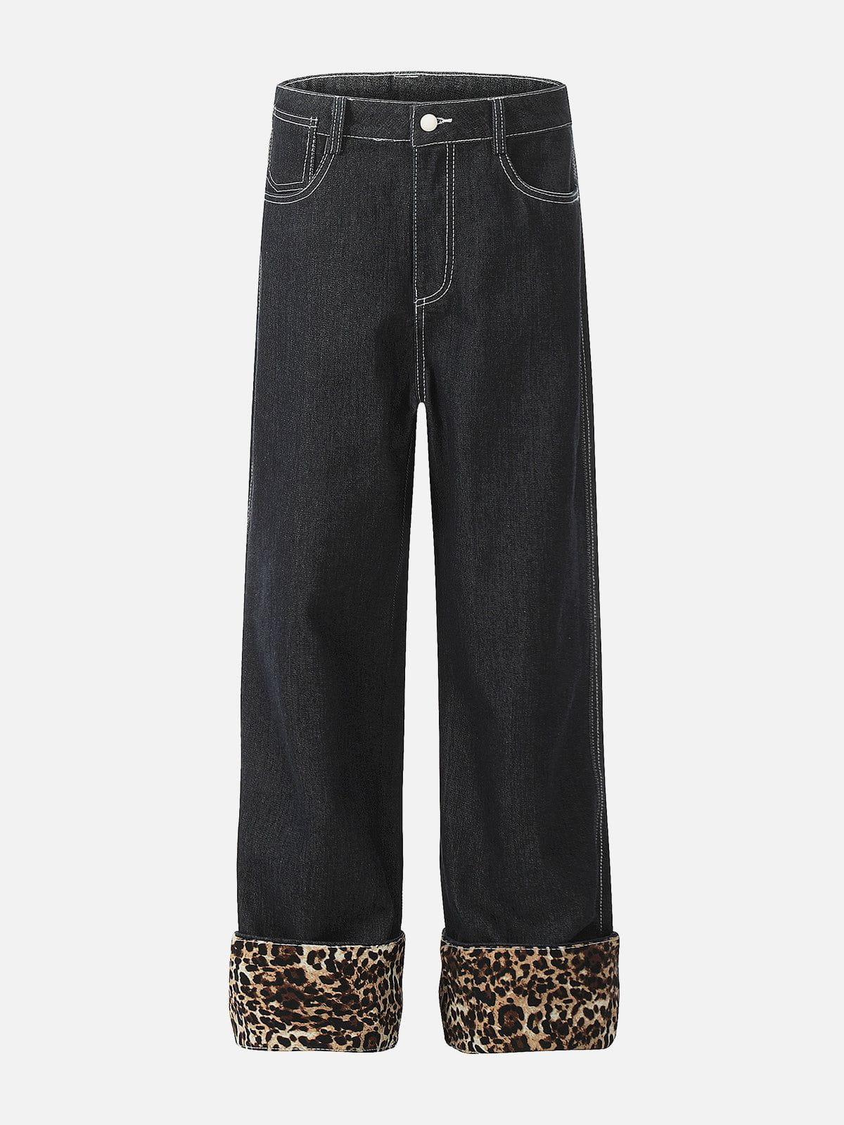 Concert Outfit Patchwork Leopard Print Jeans
