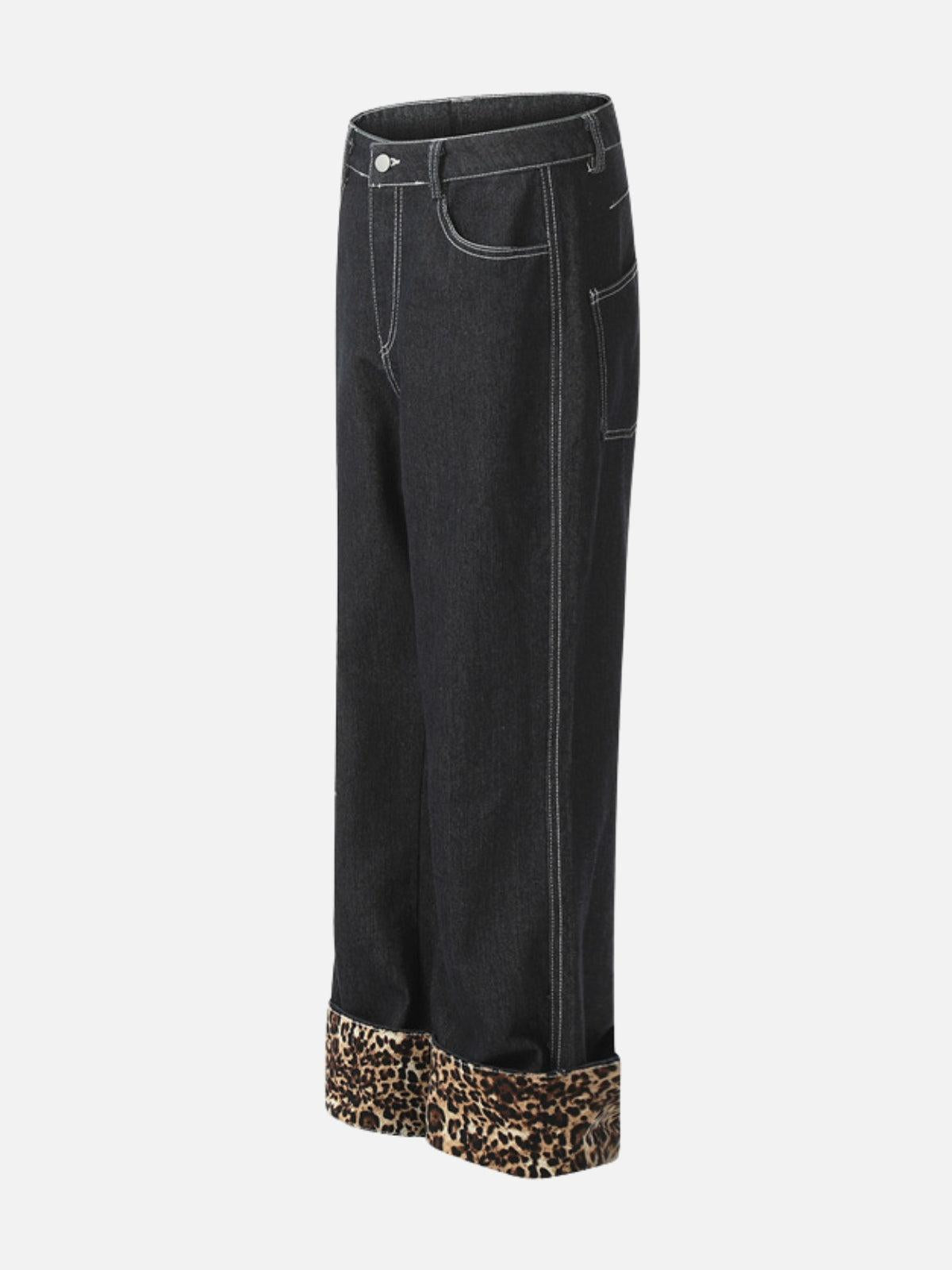 Concert Outfit Patchwork Leopard Print Jeans