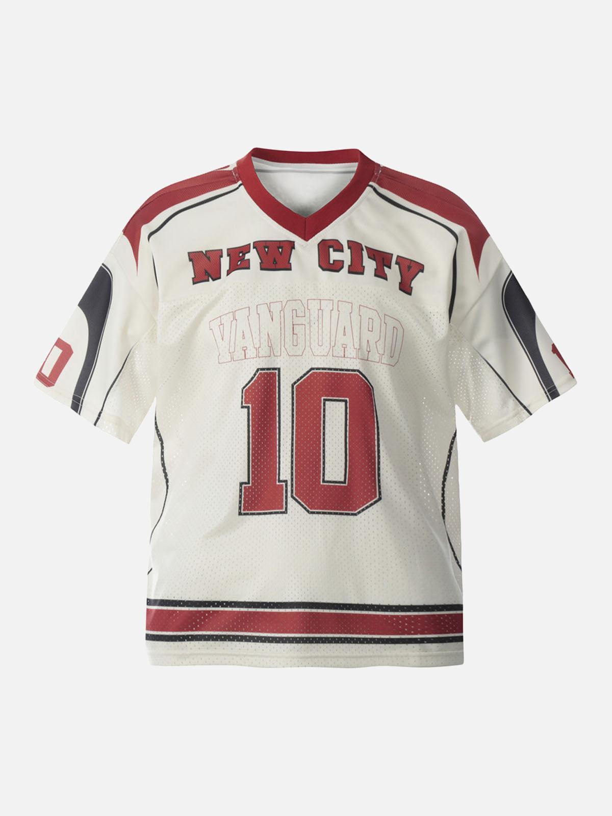 Concert Outfit Patchwork Mesh letter Print Jersey T-Shirt