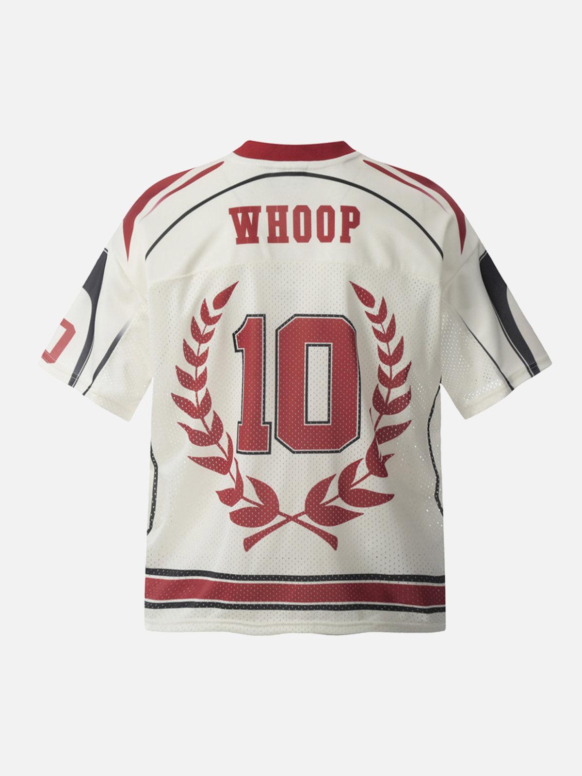 Concert Outfit Patchwork Mesh letter Print Jersey T-Shirt
