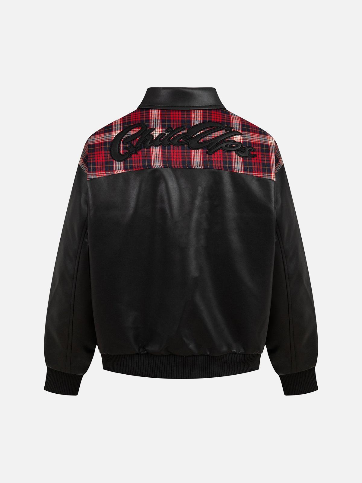 Concert Outfit Patchwork PU Leather Quilted Jacket