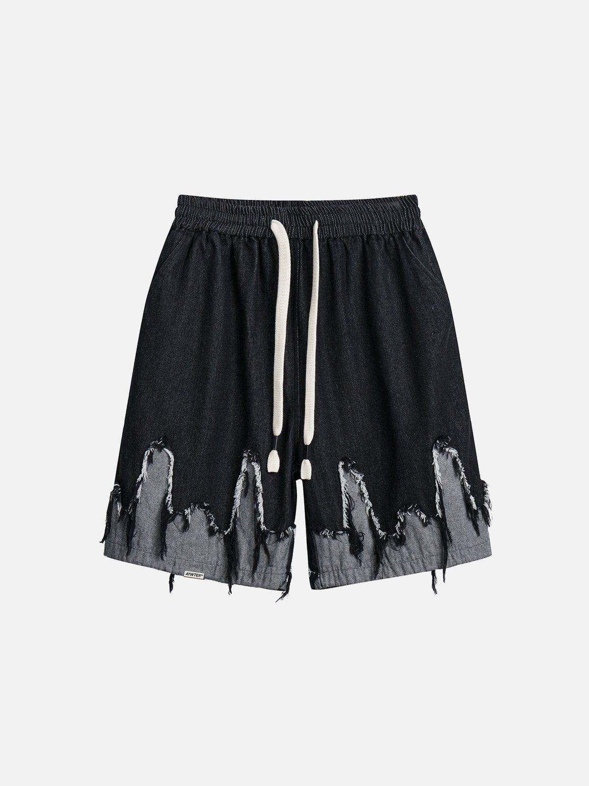 Concert Outfit Patchwork Tassel Fringe Jorts