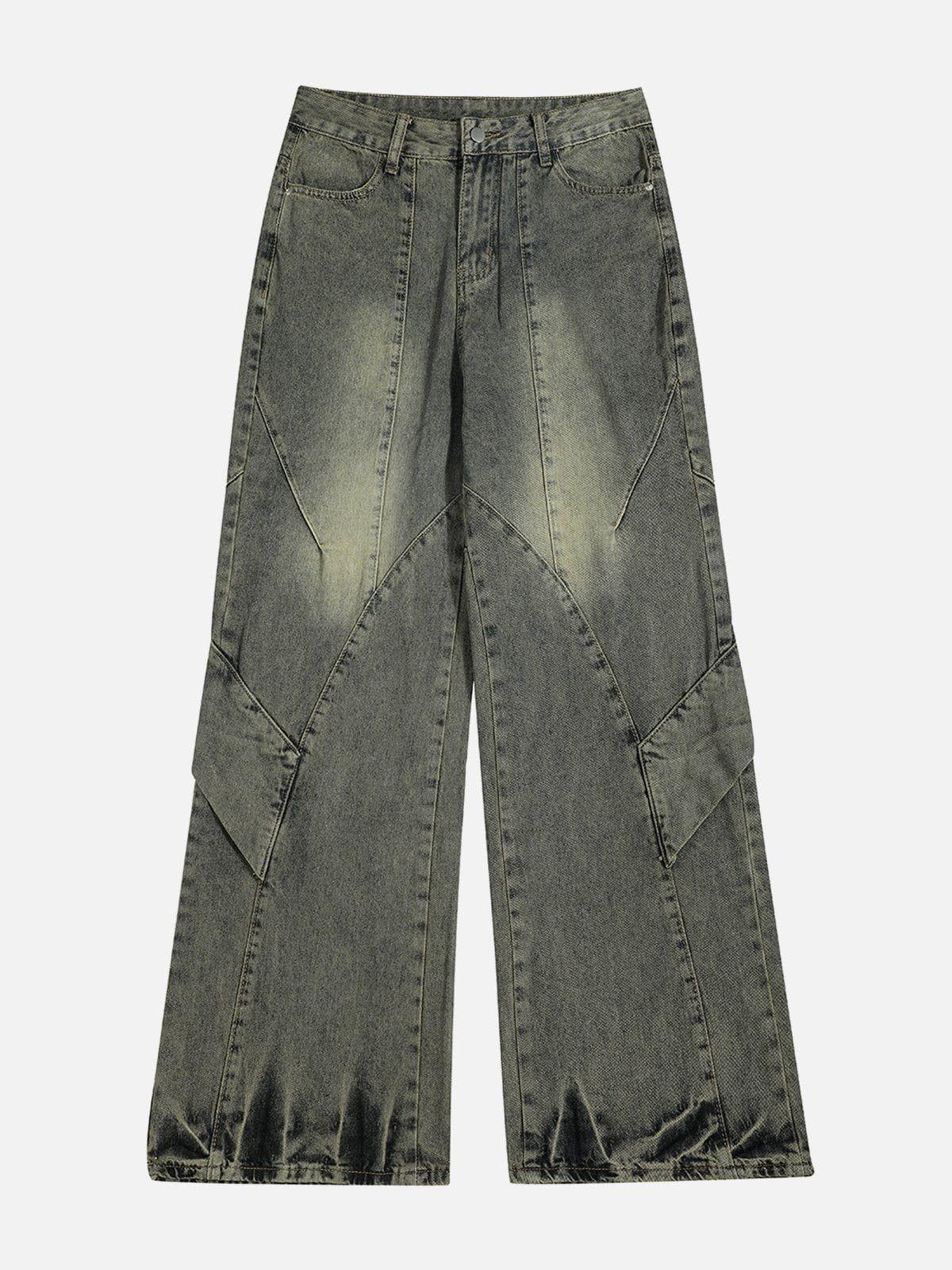 Concert Outfit Patchwork Washed Jeans