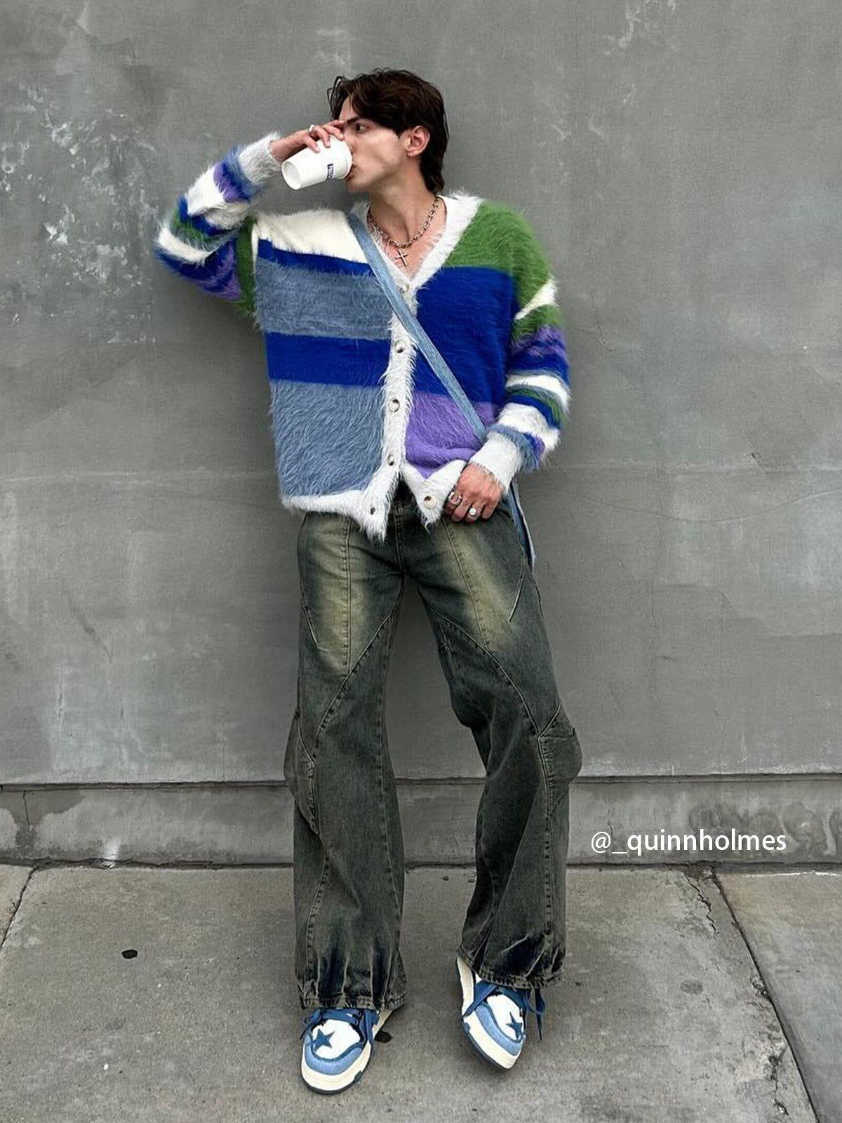 Concert Outfit Patchwork Washed Jeans