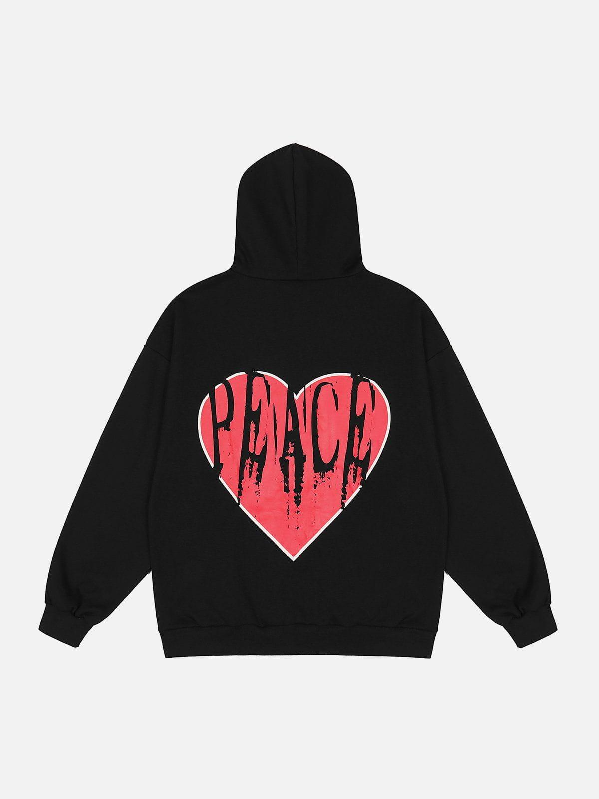 Concert Outfit Peace And Love Foam Print Cardigan Hoodie