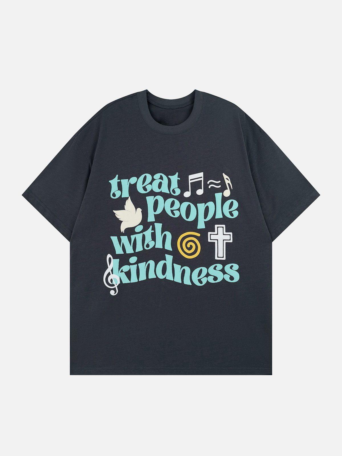 Concert Outfit Peace & Love Music Elements Print Tee