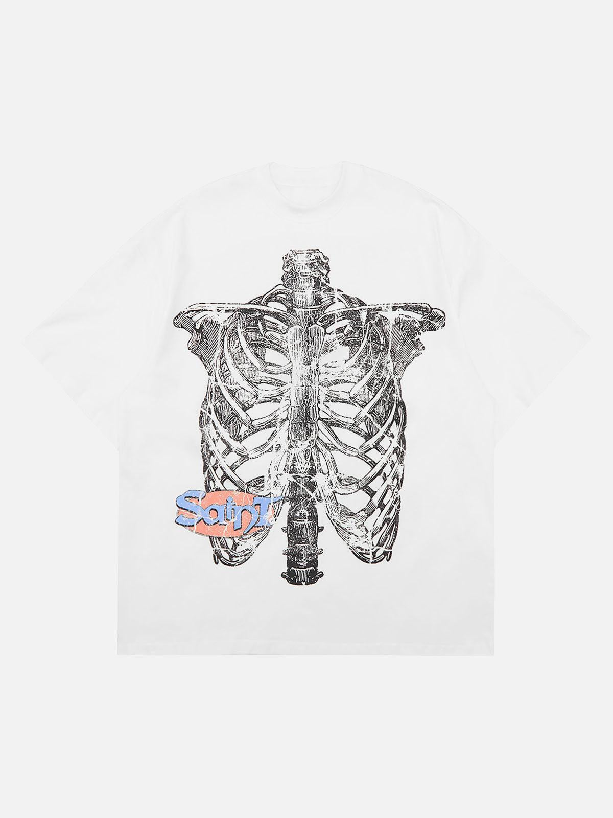 Concert Outfit Pencil Detail Skull Street Rap T-Shirt
