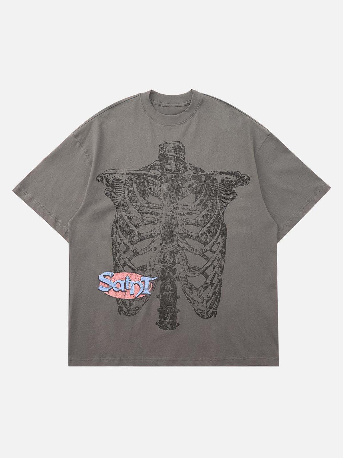 Concert Outfit Pencil Detail Skull Street Rap T-Shirt