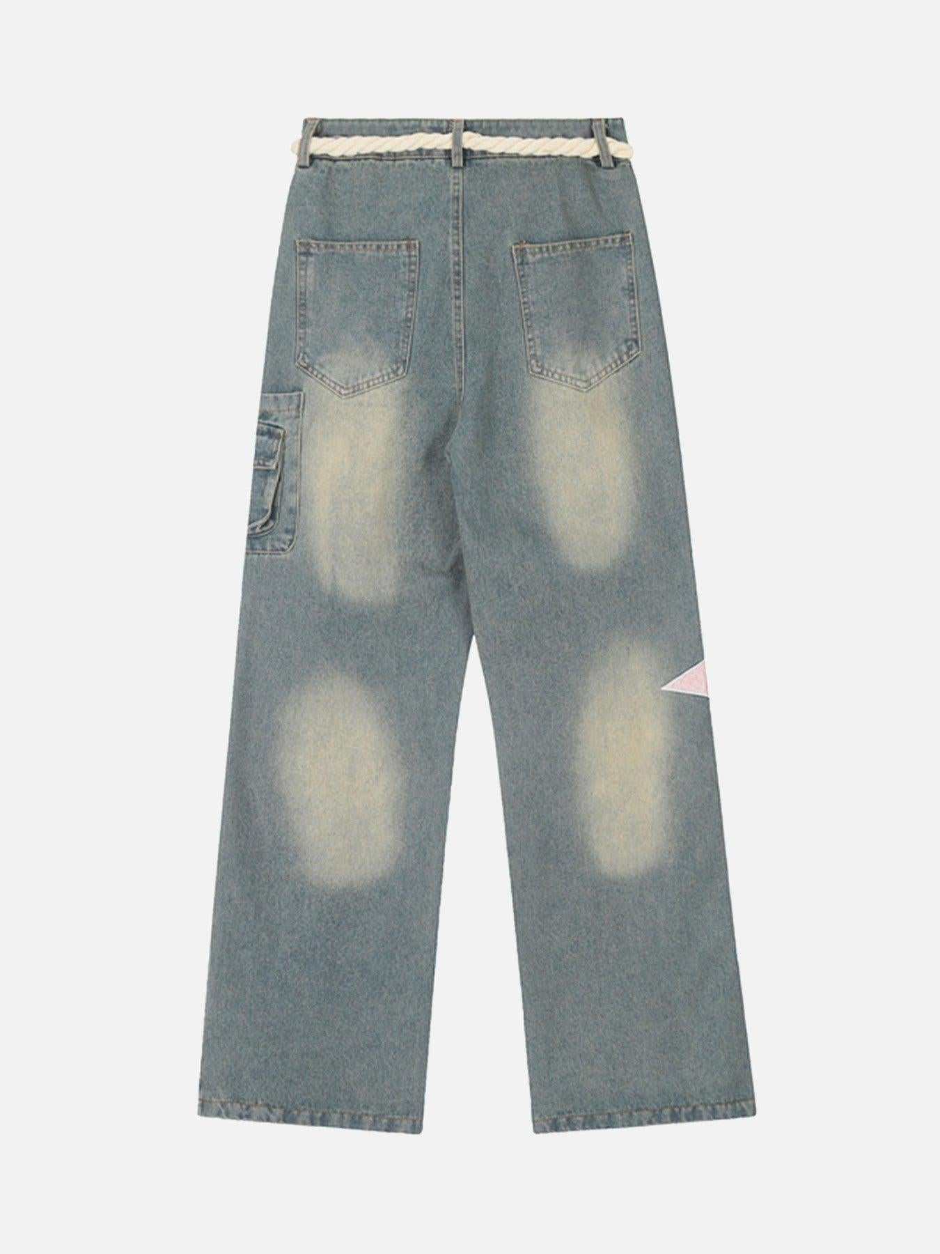 Concert Outfit Pentagram Embroidered Loose Jeans