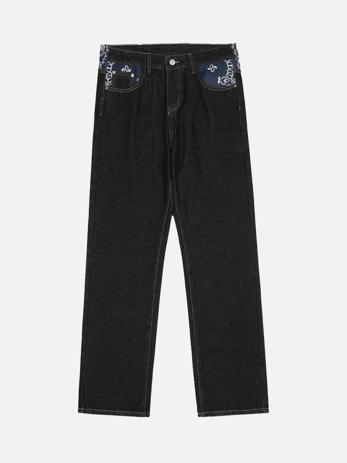 Concert Outfit Petal Letter Straight Jeans
