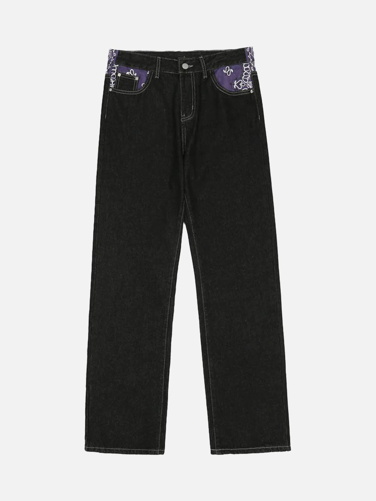 Concert Outfit Petal Letter Straight Jeans